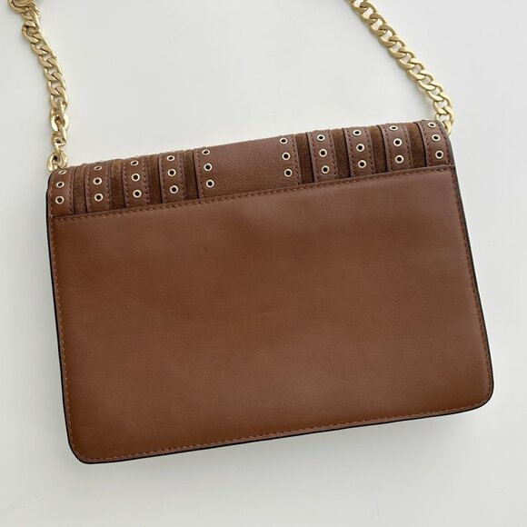 Michael Kors Camel Brown Leather Crossbody Bag - Picture 4 of 9